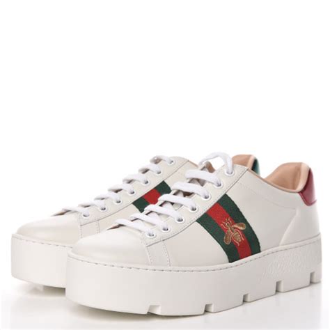 Gucci white platform sneakers